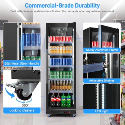 Image of 13.9cu.ft Commercial Beverage Refrigerator, Glass Door