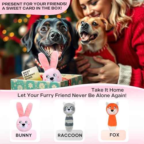 Image of Fida Squeaky Dog Toys for Aggressive Chewers 3 in 1, Dog Chew Toys with 3 Layers,Interactive Dog Toys for Large Dogs Balls to Keep Them Busy for Small Medium Dogs(Pink Bunny)