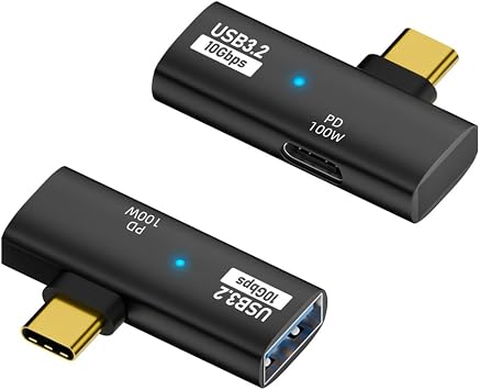 2-in-1 USB C to USB 3.2 OTG Splitter Adapter with 100W Charging Port, Thunderbolt 4/3 OTG Converter for Meta Quest 2, iPhone 15, MacBook, iMac, iPad and MoreBlack