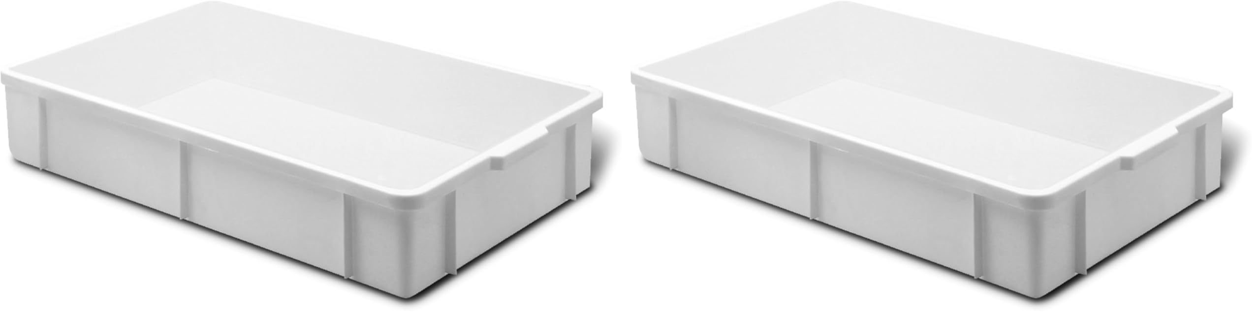Giganplast Transport Bac pour Aliments, Plastique, Blanc, 60x40x11 cm (Lot de 2)