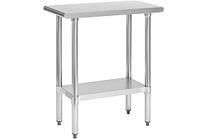 Hally Compact & Durable 30 x 15-Inch Stainless Steel Table for Small...