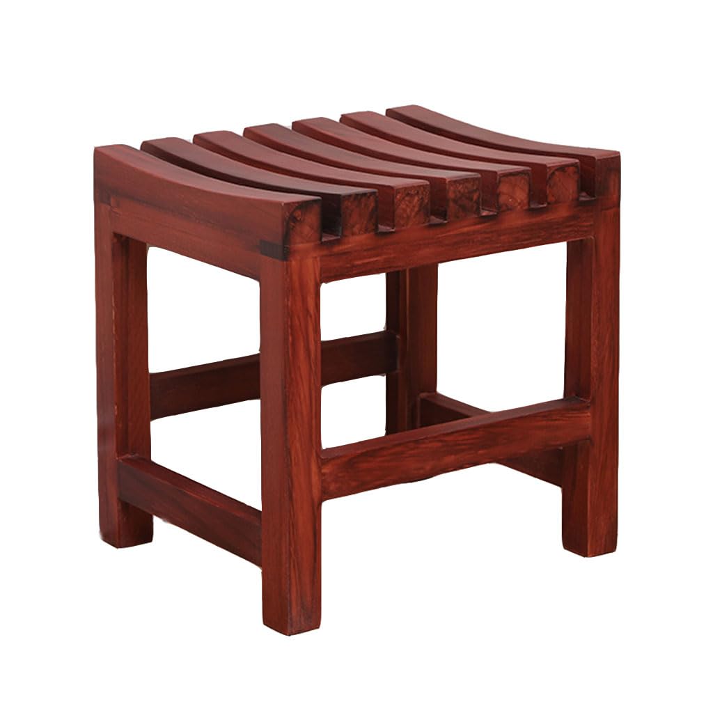 Taburete de ducha de madera impermeable de 30x25x30 cm para baño