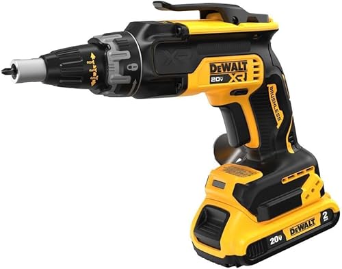 DEWALT Destornillador para paneles de yeso de 20 V Max con (2) baterías de 2 Ah y cargador (DCF630D2)