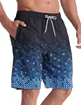 APTRO Men's Swim Trunks Swimming Shorts Board Shorts Quick Dry Beach Shorts Big and Tall Swim Shorts Black MK3308 5XL
