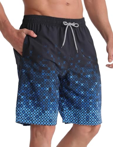 APTRO Men's Swim Trunks Swimming Shorts Board Shorts Quick Dry Beach Shorts Big and Tall Swim Shorts Black MK3308 S