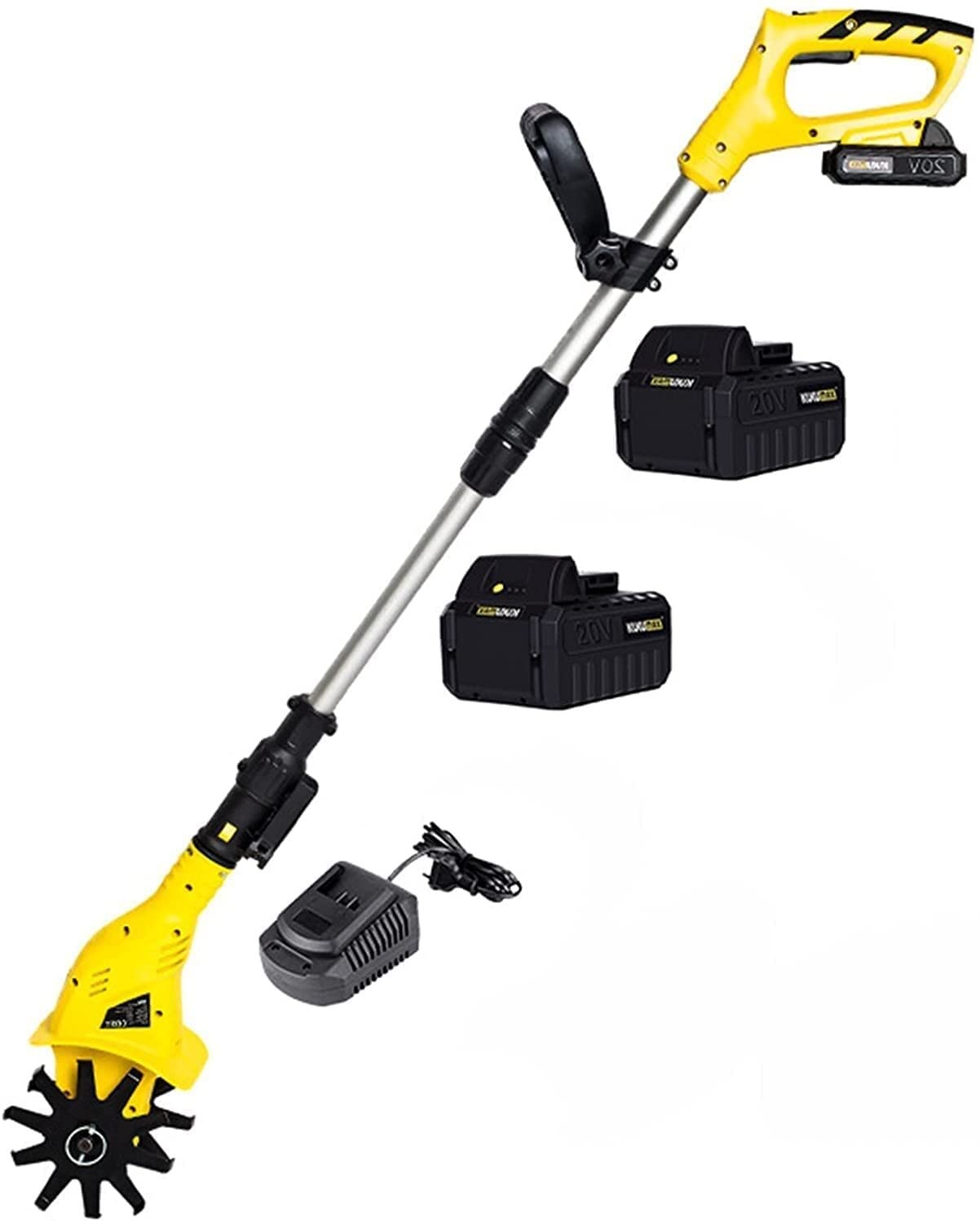Cultivateur de jardin sans fil électrique avec deux batteries pour potager