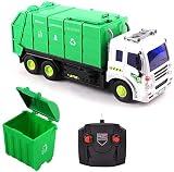 sistema de saneamiento de aguas residuales Función completa de 4 canales: cubo de basura simulado, descarga y agitación, avance/retroceso, giro a la izquierda/derecha, descarga de basura (manual), sonidos de trabajo, luces delanteras. Puede ayudar a los niños,