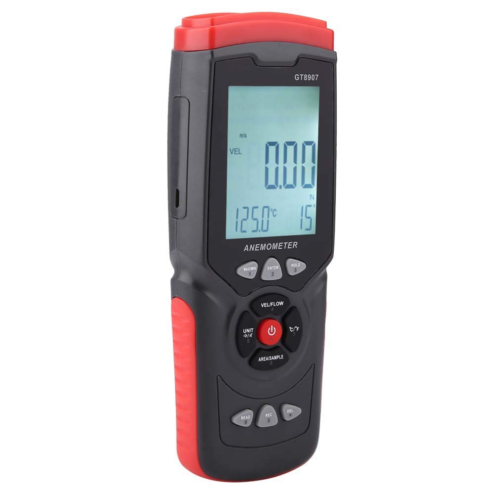 Anemómetro Digital GT8907, Medidor Preciso de Velocidad del Viento, Probador de Temperatura Multifunción para Uso Doméstico y de Fábrica, Diseño USB Compacto