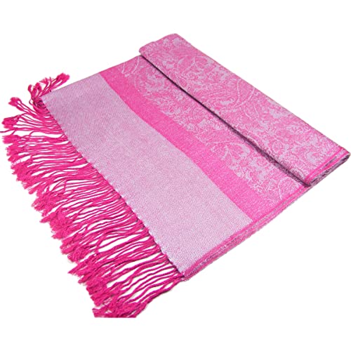 Jacquard Paisley Pashmina Shawl Wrap Elegant Double-Sided Two Tone Vintage Scarf4
