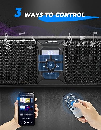 Kemimoto KMB0117-01801BK 6-Speaker Metal Utv Sound Bar Waterproof Bluetooth Music Sync Multicolor Lights 26-Inch Sxs Speakers Wireless Control Soundbar For Utv Golf Cart W/ 1.75 In thumb #5