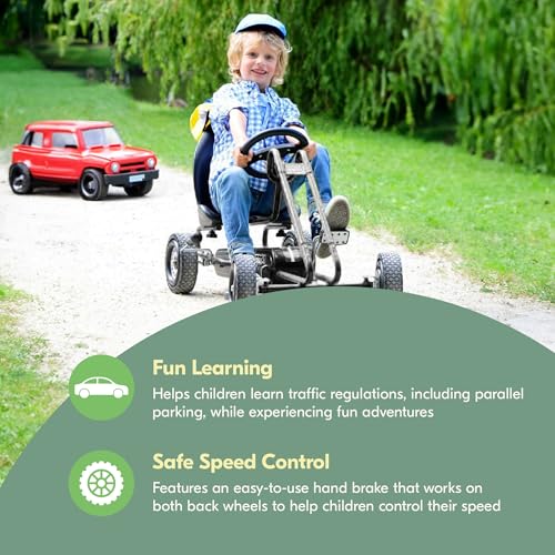 Image of hauck Lightning Ergonomic Pedal Ride-On Go Kart Toy for Boys and Girls, Black