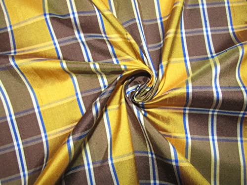 Soie Dupion jaune marron tissu pour vestes structurées