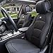 FH Group Front Set Faux Leather Seat Cushions - Car Seat Covers for Low Back Seat, Universal Fit, Airbag Compatible Car Seat Cover for SUV, Sedan, Solid Black