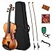 Eastar 4/4 Violín Madera Maciza Violín Kit Adultos Niños Violín para principiantes Colofonia Afinador Cuerda con 2 Arcos (EVA-330)