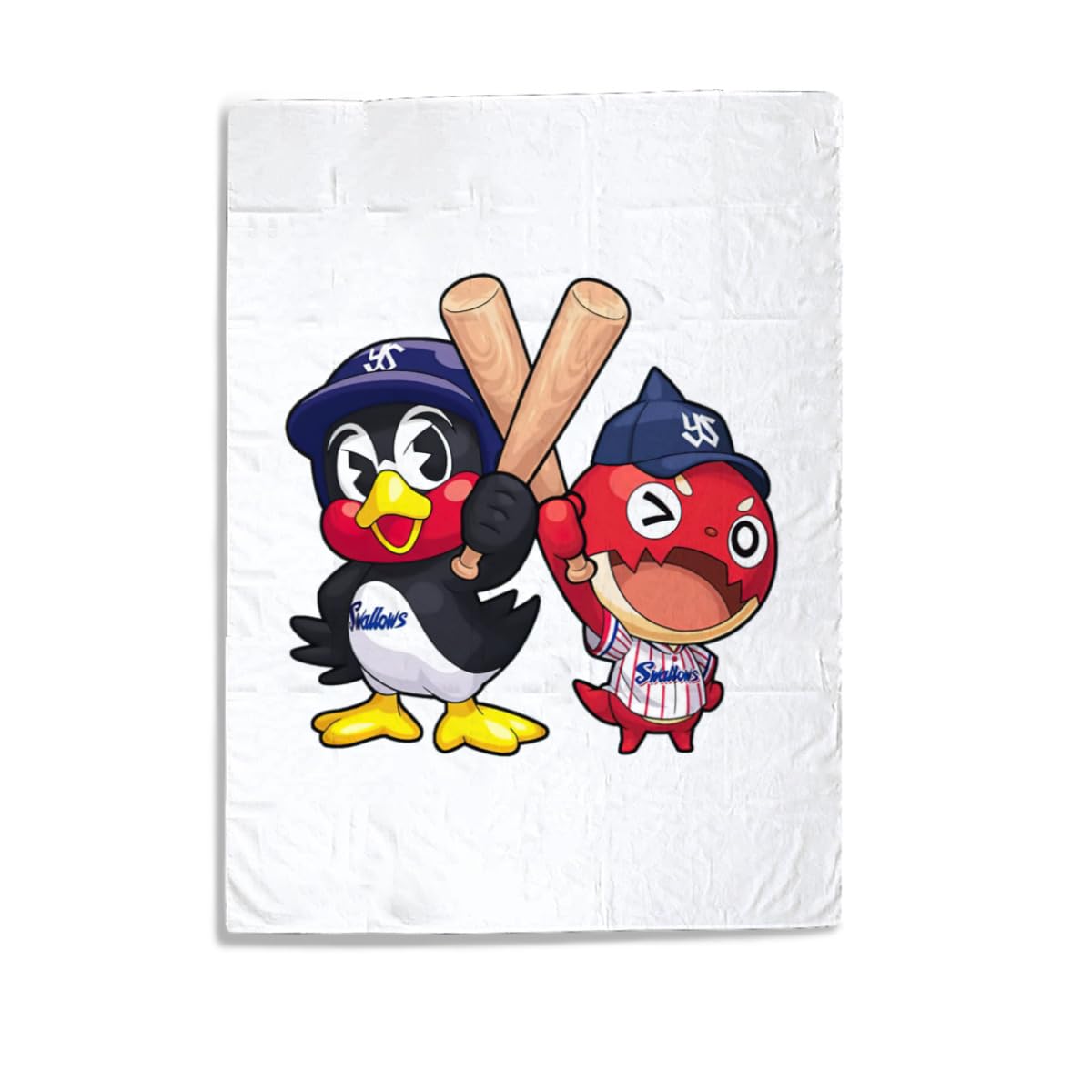 つるちゃん様 　　　　　　特価 未使用 赤＆青 ワニ風 ウロコ レッド Amazon.co.jp: 東京ヤクルトスワローズ つば九郎 赤ちゃん用 毛布 掛け