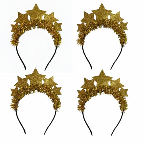 Ldabrye Cerchietto per capelli con stelle glitterate, per Natale, per feste di Capodanno, accessori per capelli per donne e ragazze