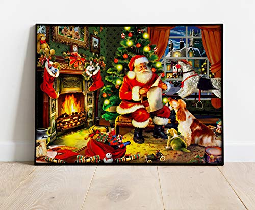 Tiny Fun 5D Large Christmas Diamond Art Painting Kits For Adults Diy Full Drill Santa Claus Gem Art Crafts Paint With Round Diamonds For Home Wall Decor(40X60Cm) #TOP6