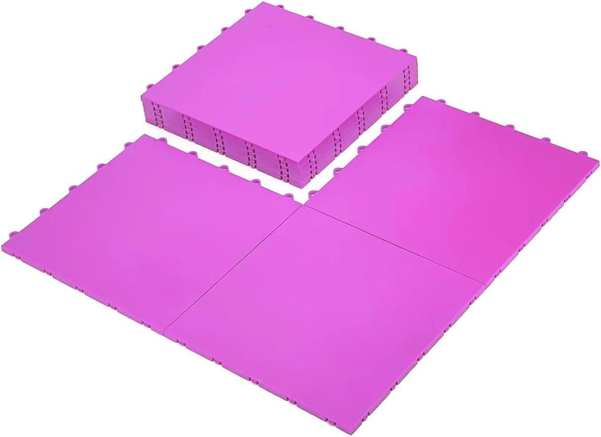 High Durability Colored Flooring Tiles - Interlocking Versatile Training Surface - Roller Skate Derby Indoor&Outdoor, Dance Floor Tiles, Basketball Tiles, Sports Floor 9.4 Sq Ft (8 Tiles) Purple
