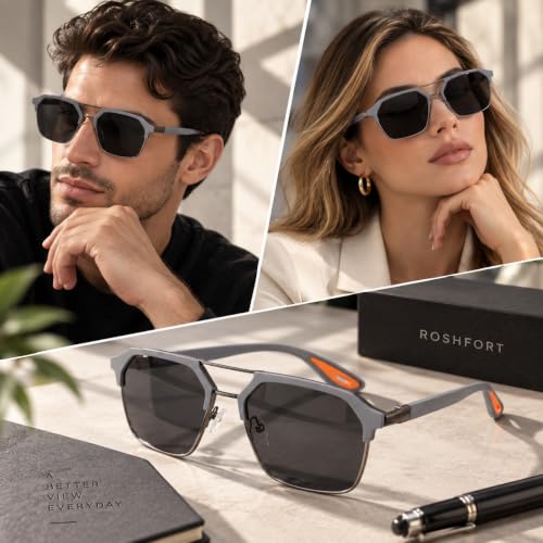 Image of Roshfort Blue Light Blocking Glasses, Computer Reading /Gaming /TV /Phones Glasses for Women Men,Anti Eyestrain & UV Glare