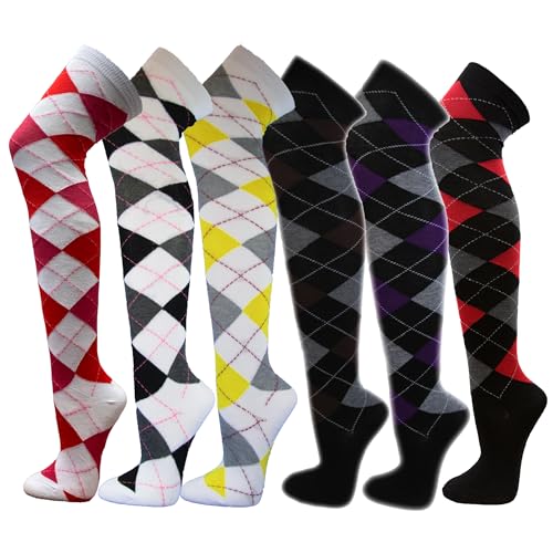 Image of COUVER Over Knee High Socks Women Warm Dress Tube Stocking Cosplay Socks Thigh High Leg Warmer - 6 Pairs