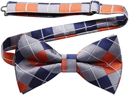 Enlision Mens Pre-tied Bow Tie Formal Tuxedo Bowties Check Plaid Adjustable Bow Ties for Men & Boys