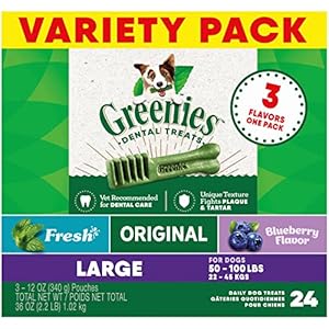 Greenies Large Natural Dental Care Dog Treats, 36 oz. Variety Pack, 3 Packs of 12 oz. Treats