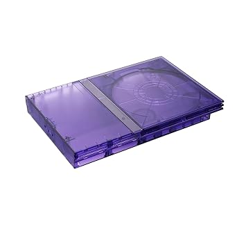 Clear Replacement Housing Shell - For PS2 Slim Console Shell Transparent Case Protective Box Modern Look7X-Tran Purple