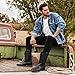 Grakihily Cowboy Boots For Men with Wide Square Toe Western Retro Boot Durable Classic Fashionable Embroidered Country Pull On Slip Resistant Boots