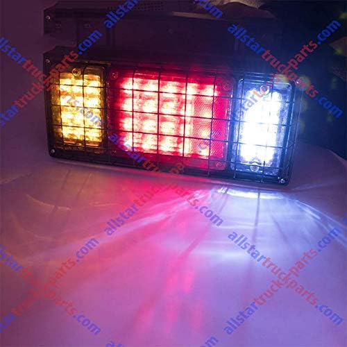 Miniatura 6 de Juego de 2 luces LED para remolque de camión, 40 LED, impermeable, luz de freno de señal de giro trasera, luz de marcha atrás con protección de red