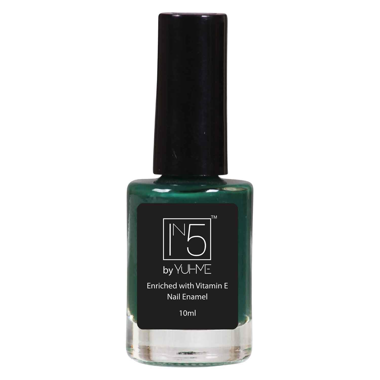 IN5 Nail Polish - 10ml - Dark Shade - 1 Qty | Nail Paint - Art - Beauty - Make up Products | Top Coat - Long Lasting - Quick Dry - Vegan - Cruelty Free | Gifts for Women (Stay Green'd)-image-8