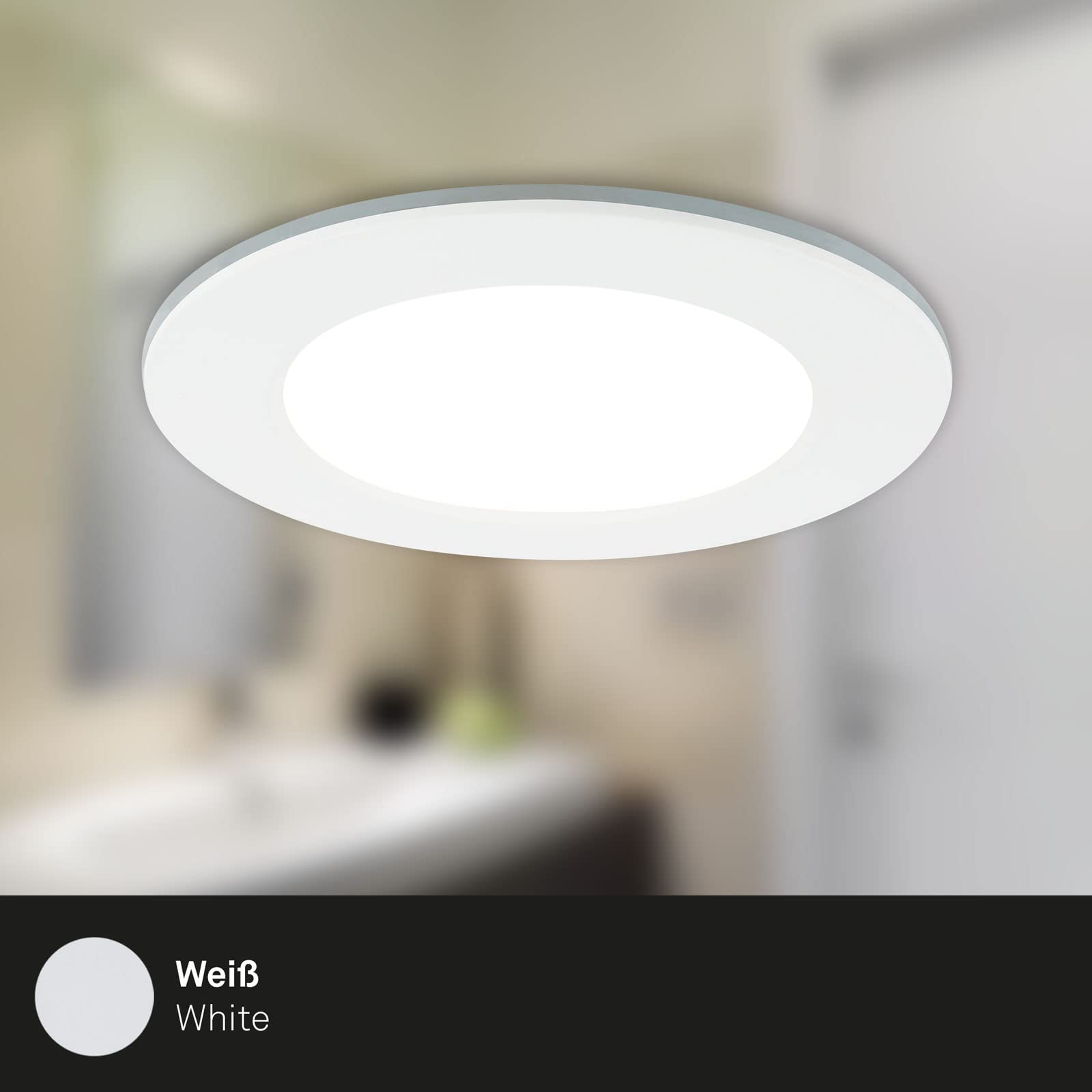 BRILONER - Set di 3 luci da incasso LED a soffitto, luci da incasso RGB CCT, faretto da incasso LED per bagno, faretto da incasso per bagno IP65, nero, 92x45 mm (DxH)