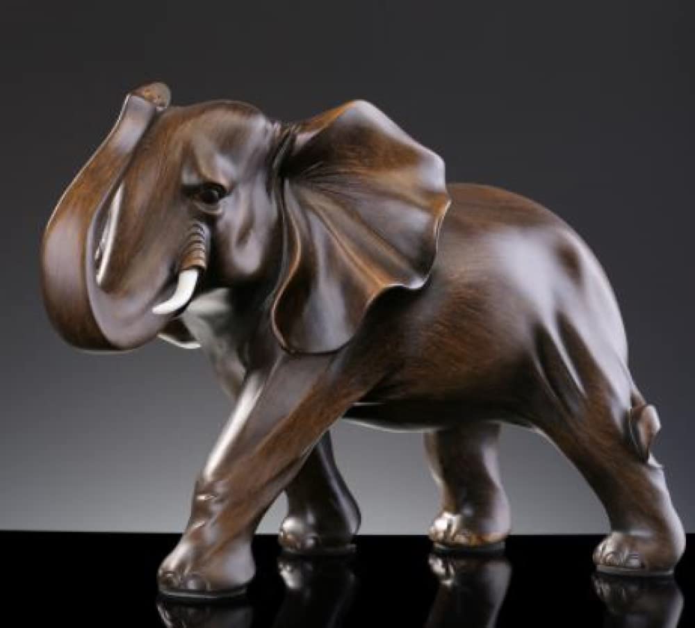 Figura creativa de elefante de resina de la suerte, hecha a mano, decoración del hogar, oficina, animales, manualidades, regalo, 21 cm