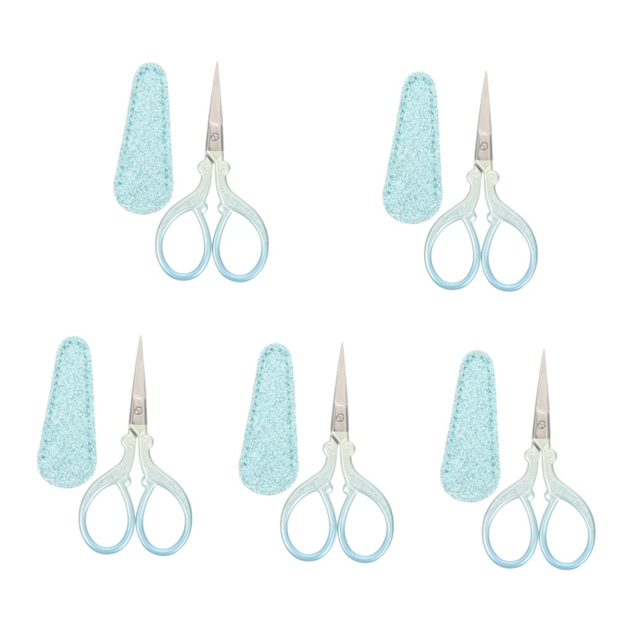 Ciseaux de couture SEWACC en métal vert, kit 5 pièces pour éviter d'effilocher le tissu et les fils