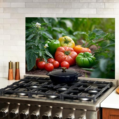 Image of Tomato Garden Kitchen Backsplash Peel and Stick, 35.4x23.6 in