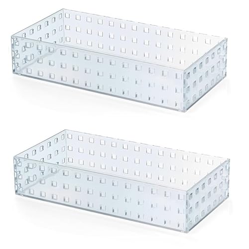 2 Bandejas Organizadora Multiuso Acrílico Empilhável 28x14cm