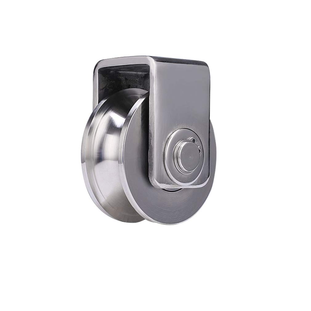 Lenkrollen, Räder 1 Stück U-Nut-Lenkrolle, Hochleistungs-Schienenrolle, Übersetzungs-Richtungsrolle aus Edelstahl 304, for Rundrohr, Drahtseilschiene, Schiebetür, mechanischer Industriewagen (22 mm)(2