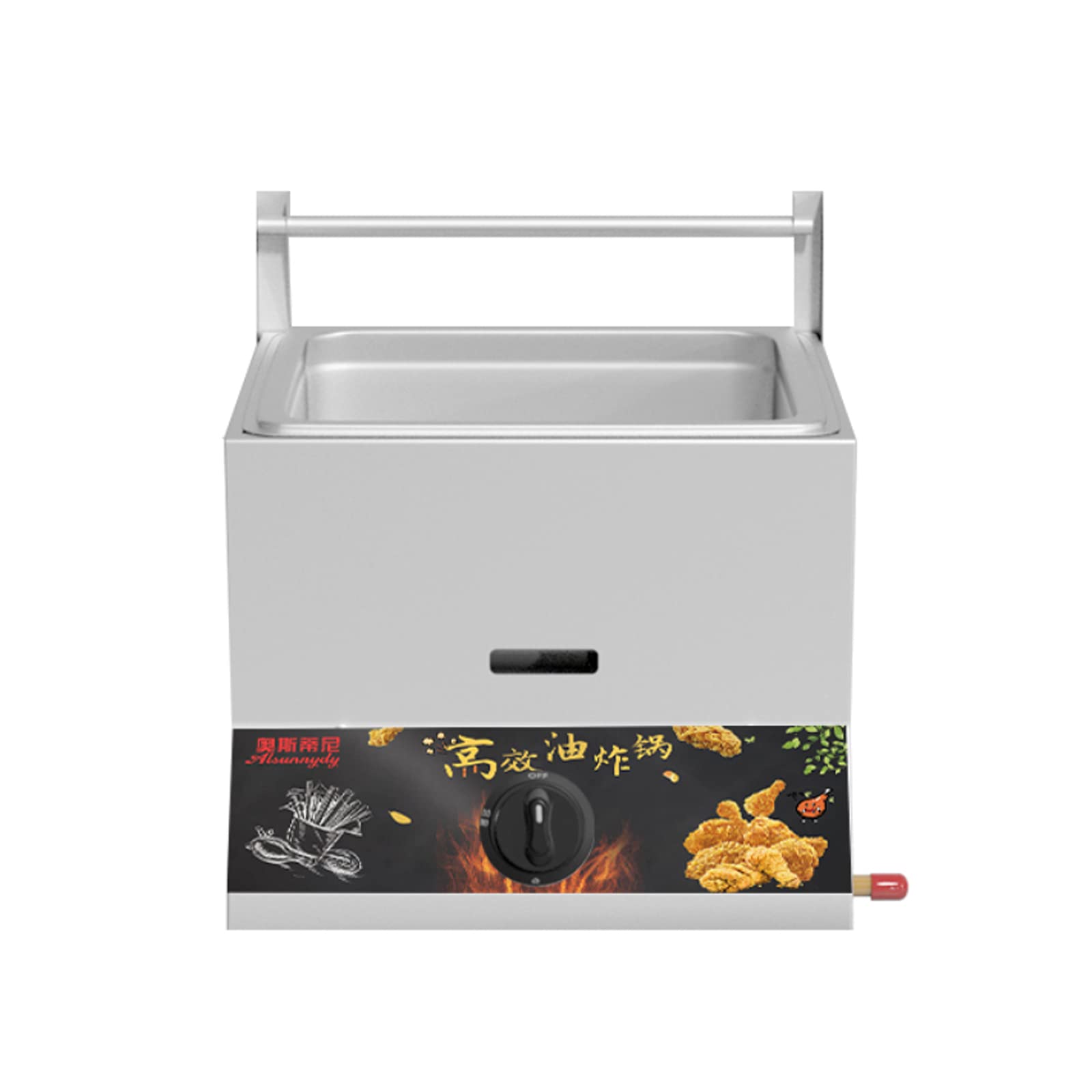 Friggitrice a Gas Grande capacità 11/22 L, Friggitrice GPL in Acciaio Inox per Uso Domestico e Commerciale, Potenza di Fuoco Regolabile, con Cestelli E Coperchi, per Patatine Ciambelle Pesce, Easy C