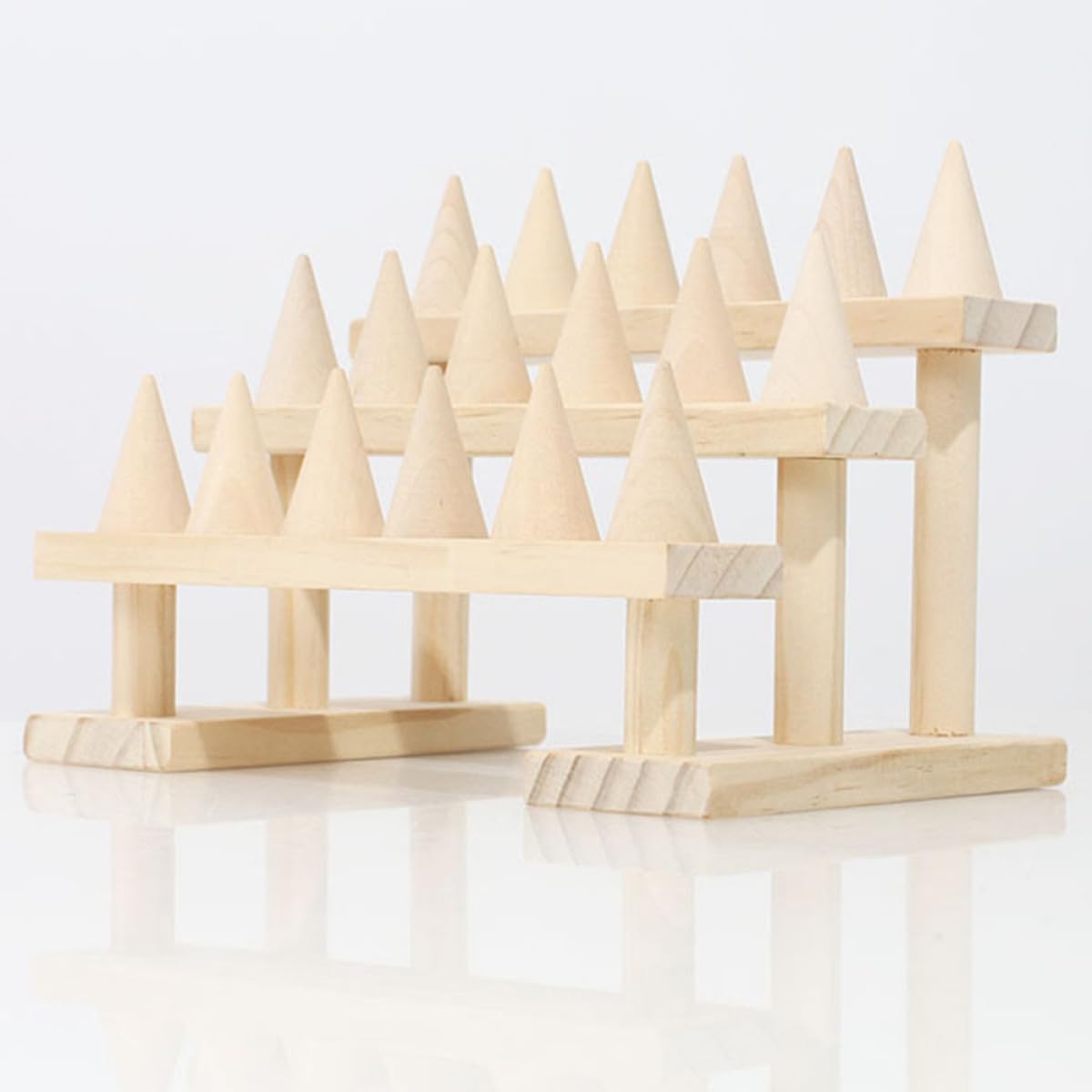 Holibanna Ringständer Kegelförmig 3 stufig 18 Plätze Schmuckdisplay für Haushalt und Juweliergeschäft
