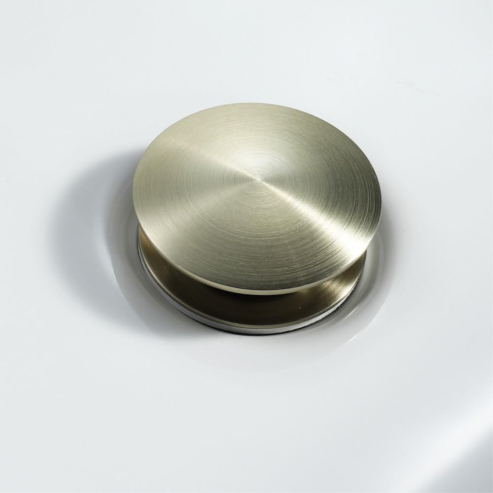 Desague Lavabo Pop Up, Tapón Pop Up para Lavabo con Rebosadero & Filtro Antiatasco, Tapón de Drenaje Latón