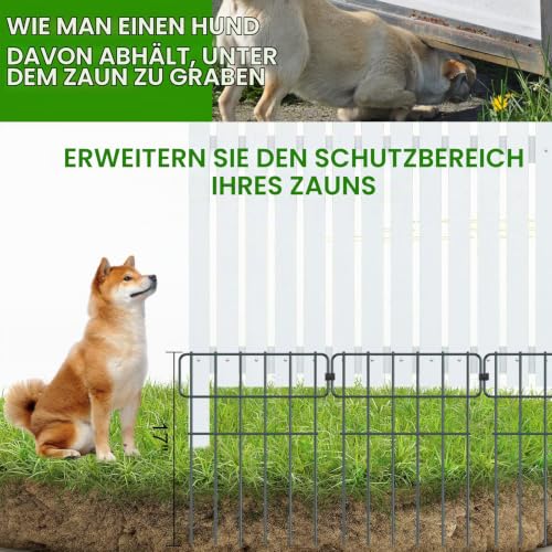 Metall Steckzaun Gitterzaun Dekoration, Hundezaun Tierbarriere für Garten
