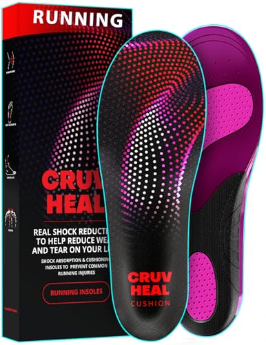 CRUVHEAL Running Insoles Men Women - Athletic Shock...