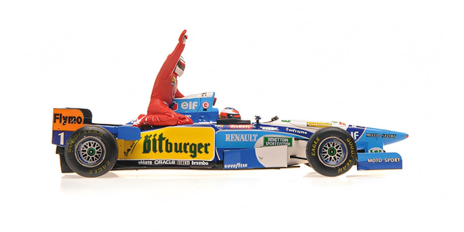 Minichamps 517950601 1:43 Benetton Renault B195-Michael Schumacher-Canadian GP 1995 con Alesi Figure Auto da Collezione in Miniatura, Multicolore