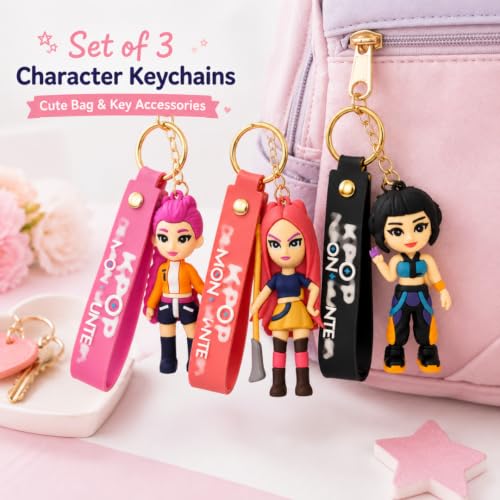Image of Wanna Party Korean Pop Inspired Return Gift Combo for Kids | Pack of 10 Goodie Bags with Set of 3 Character Keychains & Set of 3 Squishy Toys | Birthday Party Favours and Gift Bag Fillers