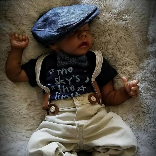 RXDOLL Schwarze Reborn Babypuppen Vollsilikon Babypuppe 18 Zoll Realistische Reborn Puppen Silikon Ganzkörper Anatomisch Korrekt Babys Junge Lebensechte Schwarze Biracial Puppe – Bild 4