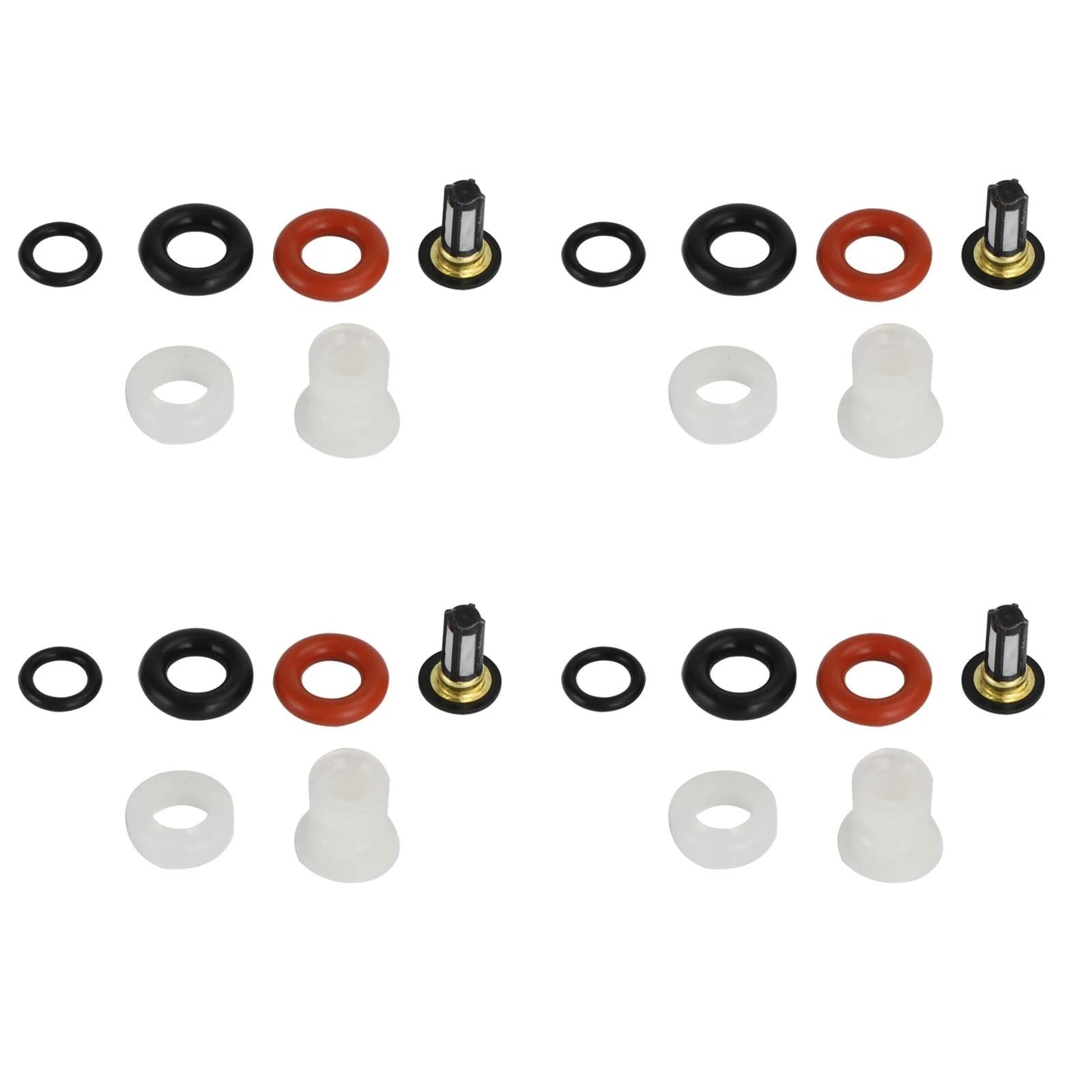 Fuel Injector Nozzle Fit for Acura RSX TSX Civic 4PCS Fuel Injectors Repair Kit Filters O-Rings Fuel Injector