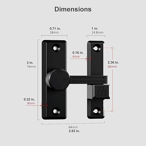 Miniatura 4 de ETEKJOY Cerradura de cierre abatible de 90180 grados de apertura izquierdaderecha deslizanteoscilante para puerta de seguridad del hogar, granero,