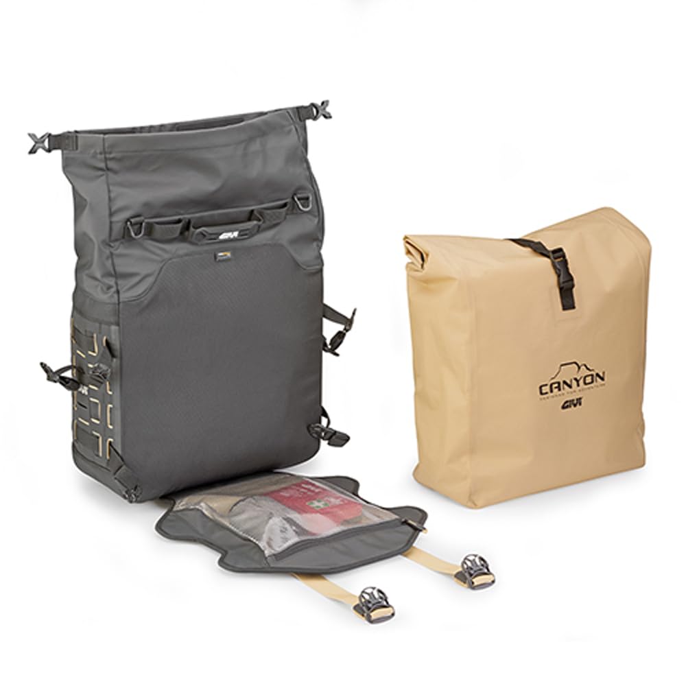 GIVI GRT725 MONOKEY CAM-SIDE, Borsa Laterale Impermeabile per Moto con Sistema di Fissaggio MONOKEY CAM-SIDE, 30 Litri