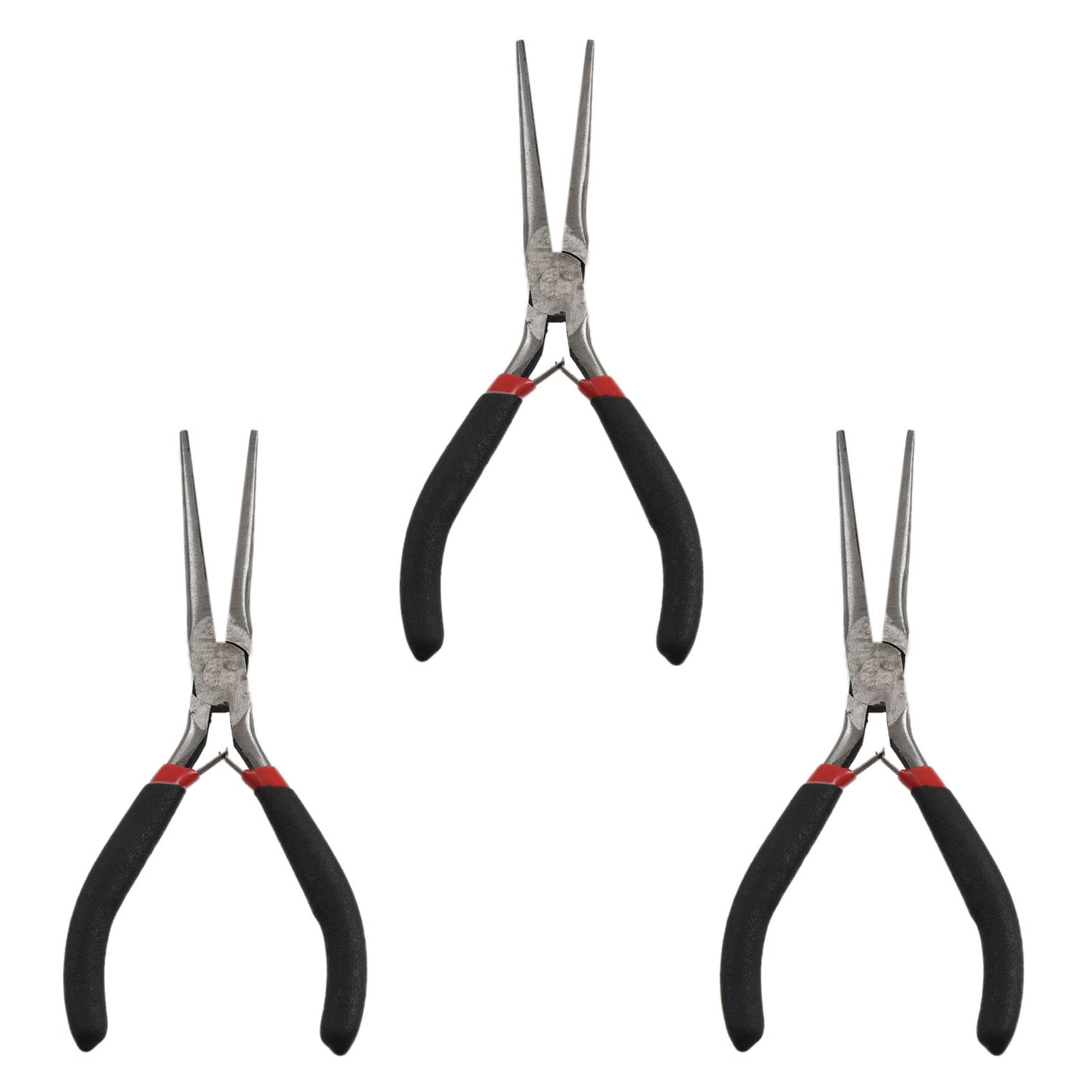 Mvosjfie Black 3X Flat Gift Long Nose Tapered Pliers Beading Jewelry Tool 15Cm