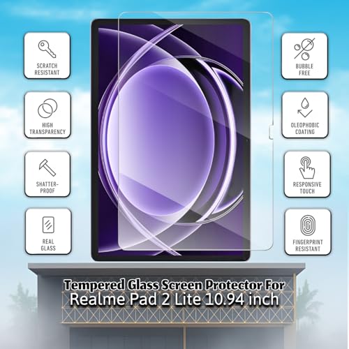 Image of Tempered Glass for Realme Pad 2 Lite (10.95 inch) Screen Protector Guard for Realme Pad 2 Lite (10.95 inch) - [Pack Of 1]