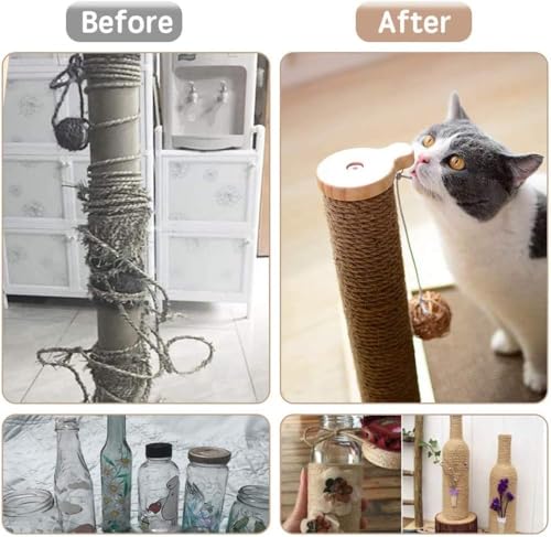 Cuerda de sisal natural para árboles de gatos, postes rascadores y torres, duradera y versátil para reparación o reemplazo